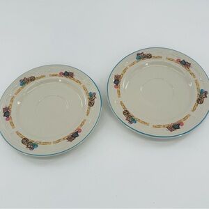 Vintage Tienshan Stoneware Purrfect Friends Plates Kitten Cat‎ 6.5" Set Of 2